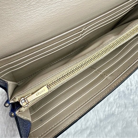 Celine Blue Leather Long Wallet - Picture 9 of 16